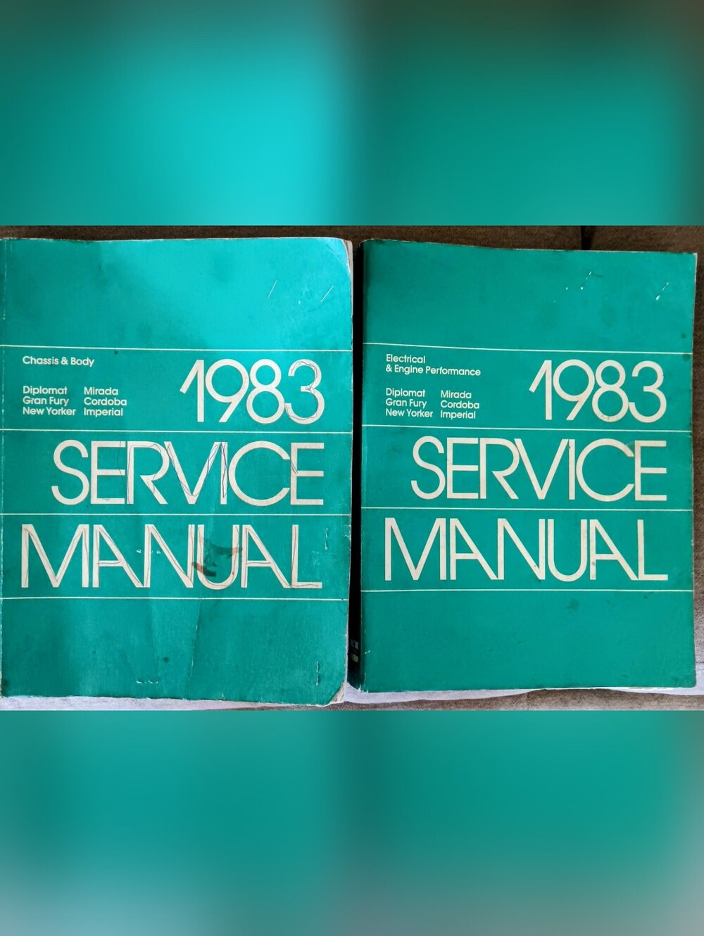 1983 Chrysler Service Manual Set Chassis Body Electrical Engine OEM Original